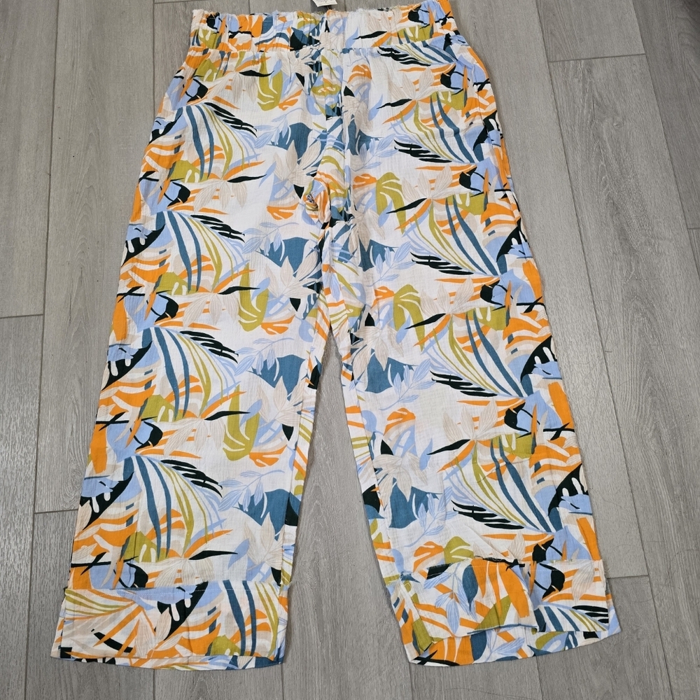 Ashley Stewart Floral Cotton Pants 18/20 NWT